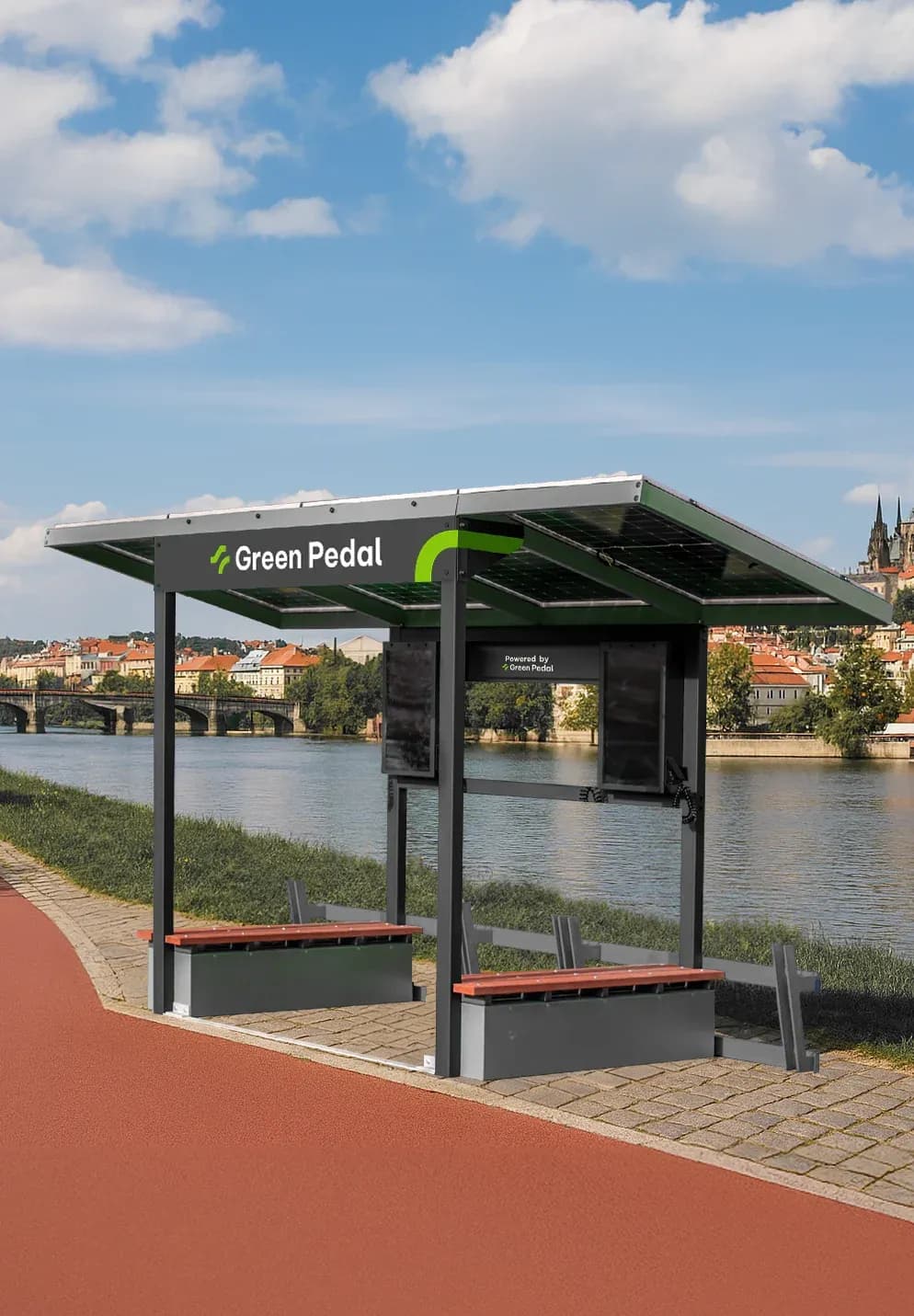 Ukázka stanice Green Pedal v Praze