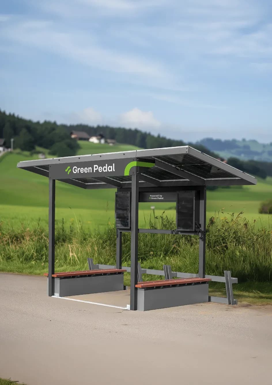 Ukázka stanice Green Pedal na venkově